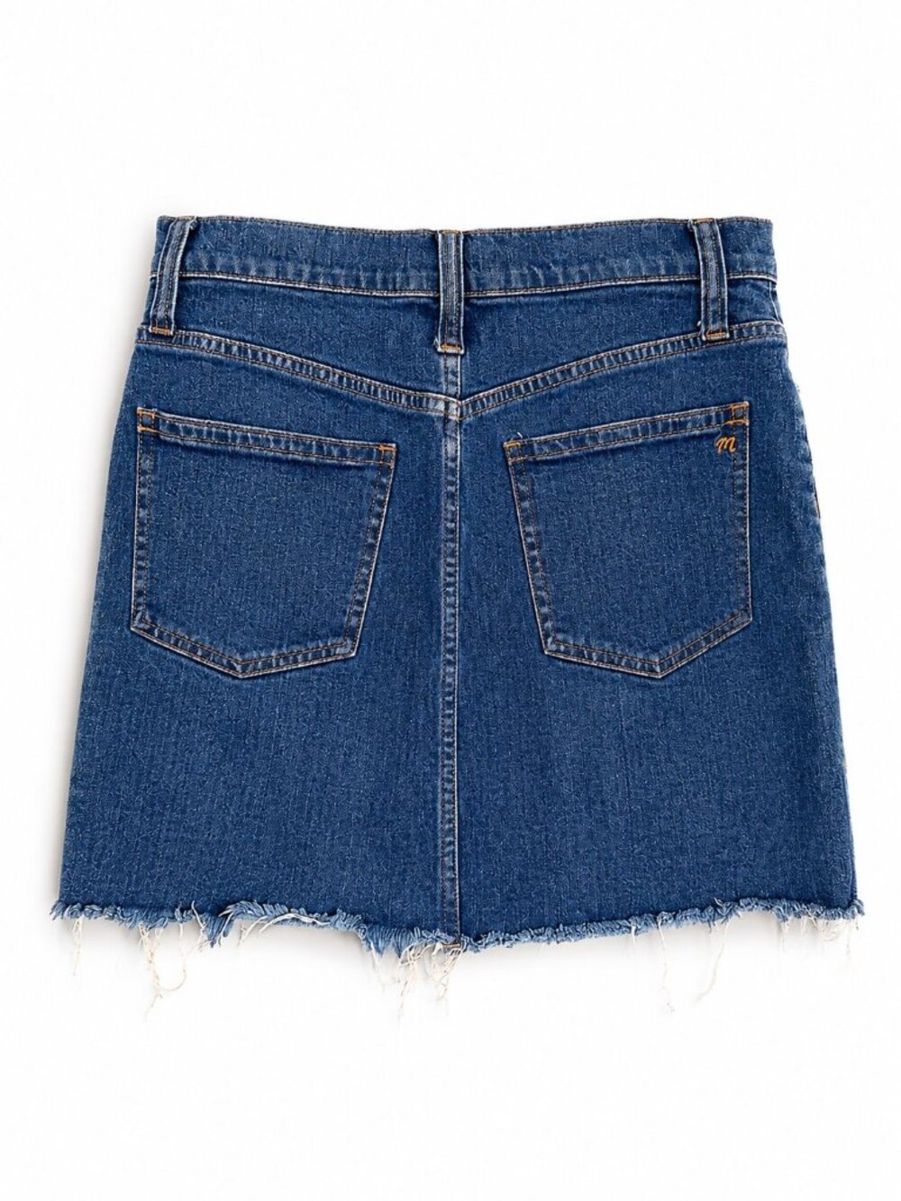 Madewell Denim Mini Skirt Size 29 Blue Raw Frayed Hem High Rise